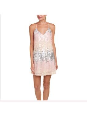 Lavender Brown Ombré sequin mini cocktail dress